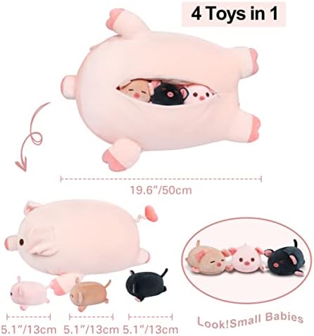 Pig Stuffed Animal Mommy 196 with 3 Plushies