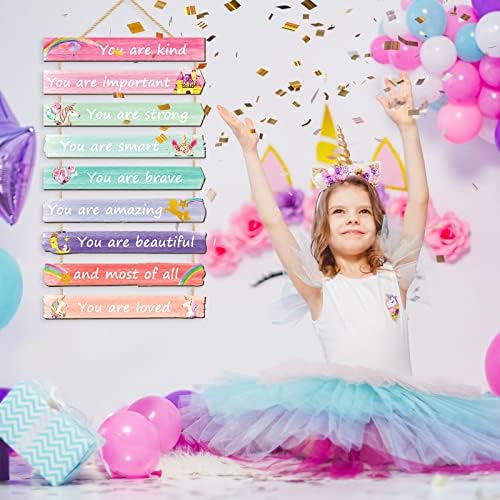 Yookeer 9 Piece Pink Wall Art for Girls