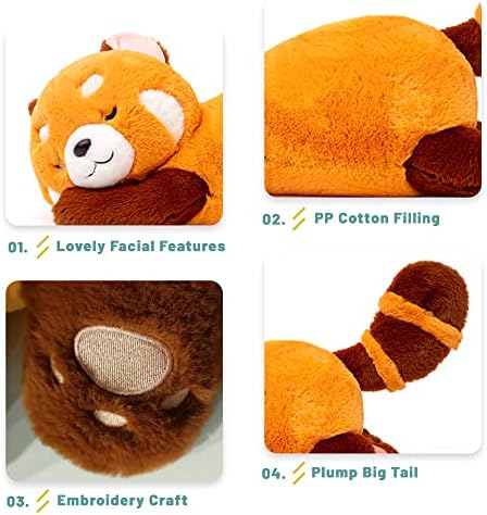 Big Red Panda Plush Pillow Toy