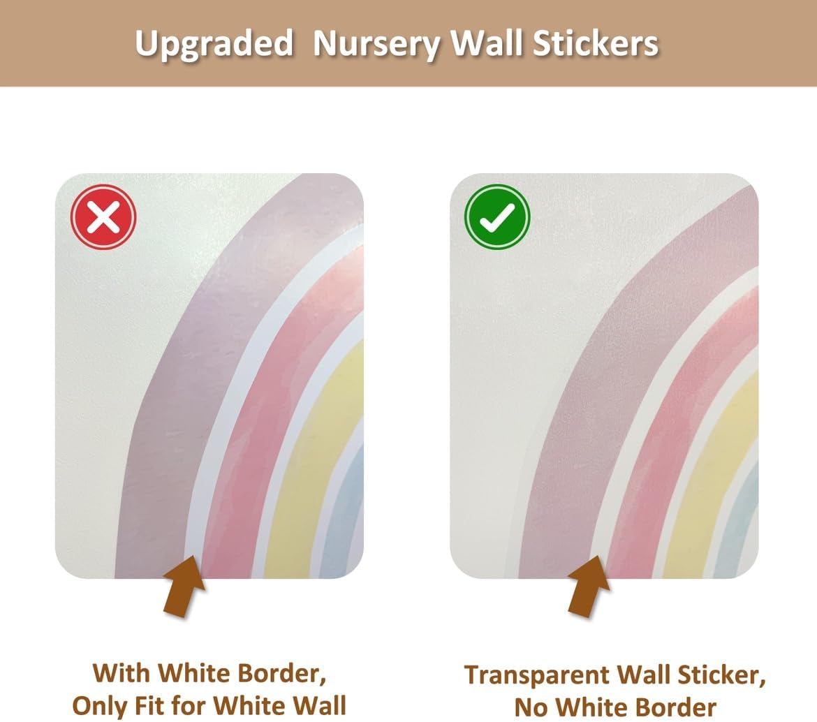 vibrant rainbow wall decal for baby nursery