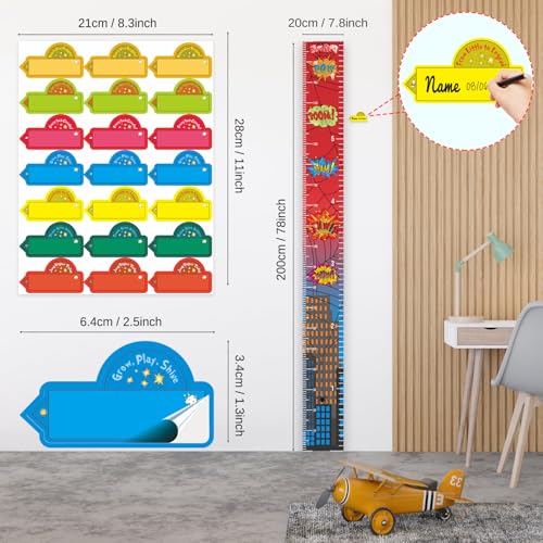 Hero Themed Kids Growth Chart for Wall