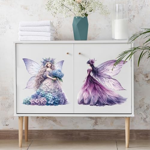 2 Sheets Removable Butterfly Girl Wall Decals