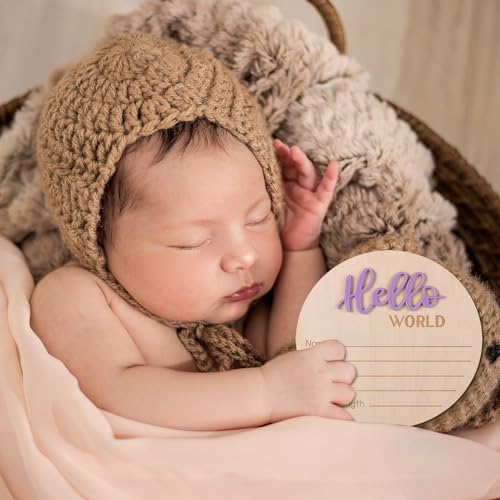 Newborn Hello World Wooden Sign