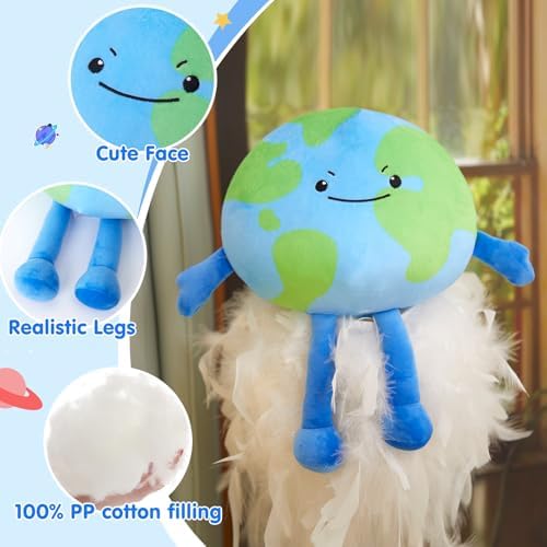 Earth Plush Pillow for Kids and Astronomy