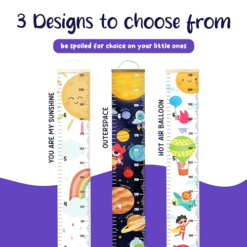 Kids Growth Chart for Wall - Outer Space Design