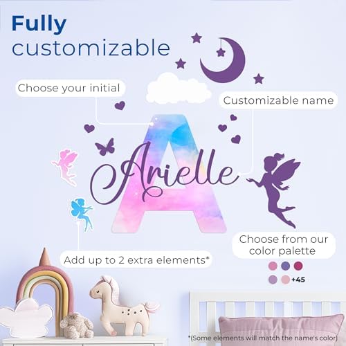 Customizable Name Wall Decals for Girls Room Decor
