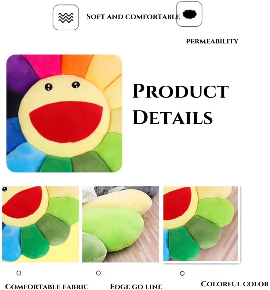 17 Inch Sunflower Plush Pillow with Smile Face