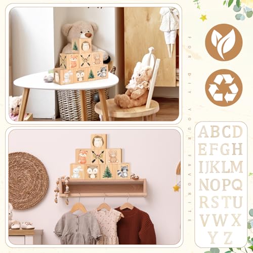 Custom Woodland Animals Name Sign Blocks
