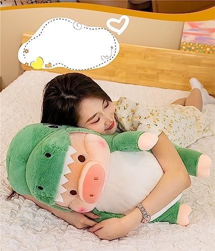 Cute Pig Plush Pillow with Shark Dinosaur Design