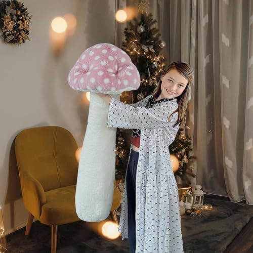 Hofun4U Mushroom Plush Pillow Pink