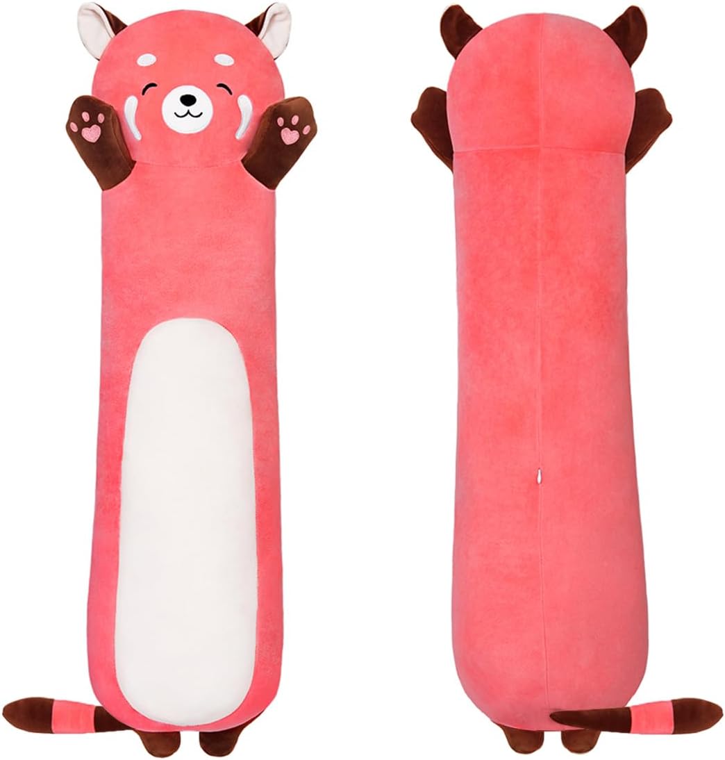 Yeqivo Cute Raccoon Plush Pillow 1968Inch Pink
