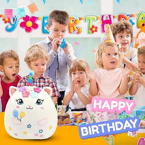 Easfan Birthday Princess Kitty Plush Pillow