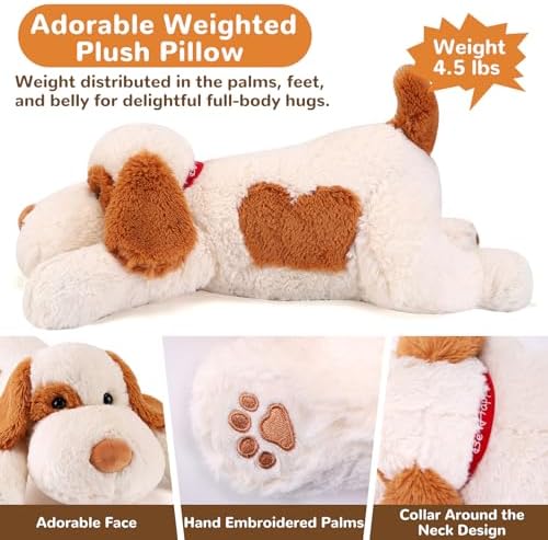 Meowtastic Brown White Weighted Plush Pillow