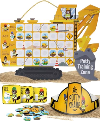 Potty Training Chart with Tractor Stickers and Crown