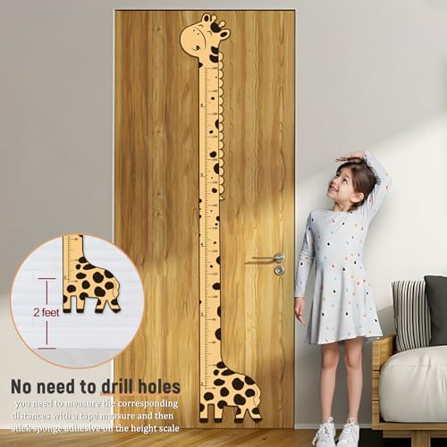 Wooden Growth Chart with Giraffe Design