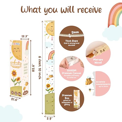 Kids Growth Chart for Wall - 82x79 Inch