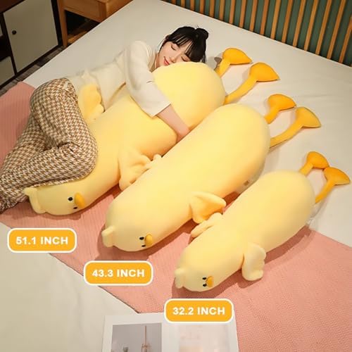 PEACH CAT Long Duck Plush Pillow Cute Stuffed Animal Toy for Kids