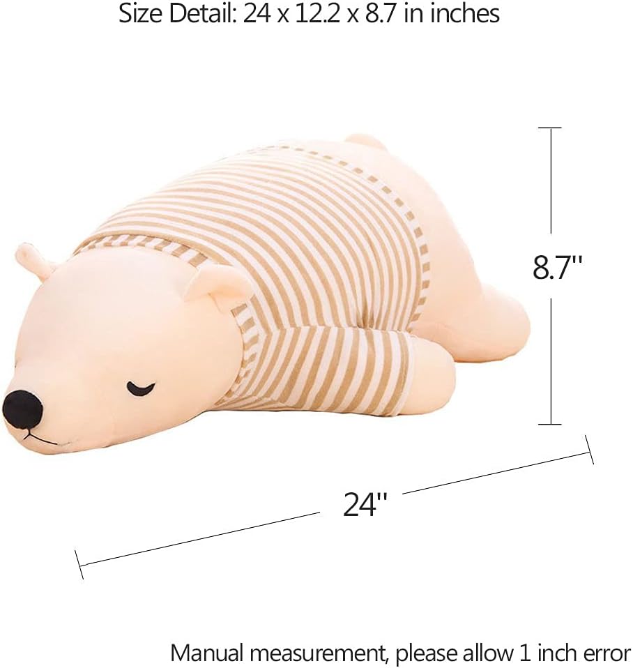 MMTTAO 24 Inch Stuffed Polar Bear Plush Toy