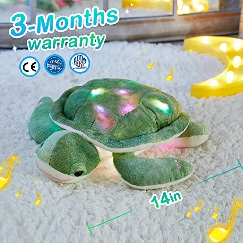 Glow Guards 14 Inch Musical Sea Turtle Plush Pillow