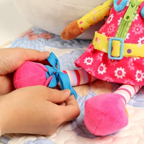 Sugar Snap Plush Learn to Dress Doll for Toddlers