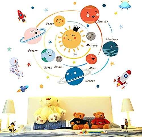 Space Planet Wall Decals for Kids Room
