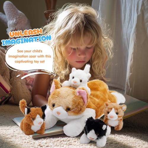 WeWill 15 Inch Cat Family Plush Set