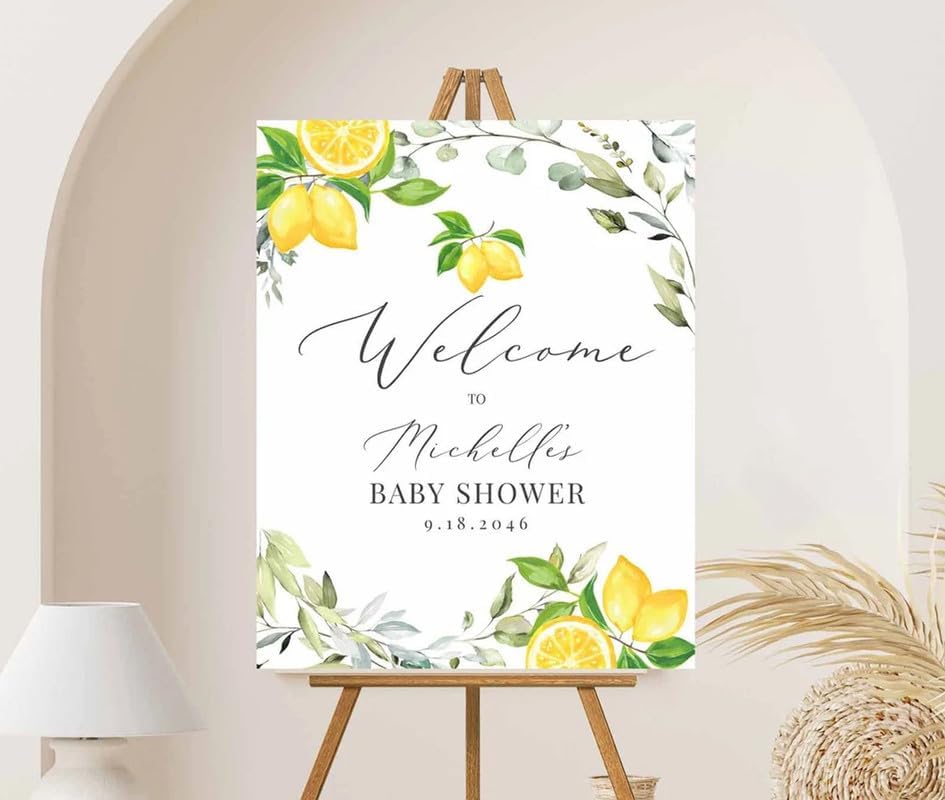 Editable Lemon Baby Bridal Shower Welcome Sign