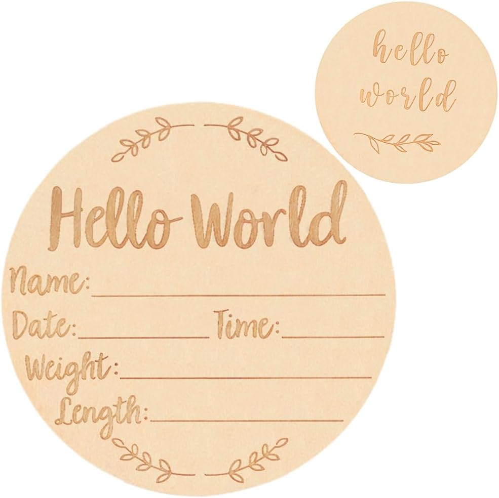 Wooden Baby Announcement Sign Double Sided