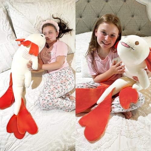 Axolotl Plush Throw Pillow for Kids and Adults