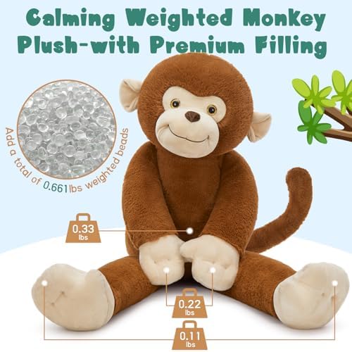 Tezituor Weighted Monkey Plush Toy