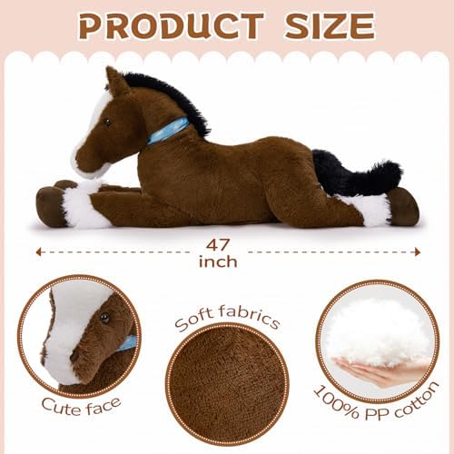 MaoGoLan Large Ridable Plush Horse Toy