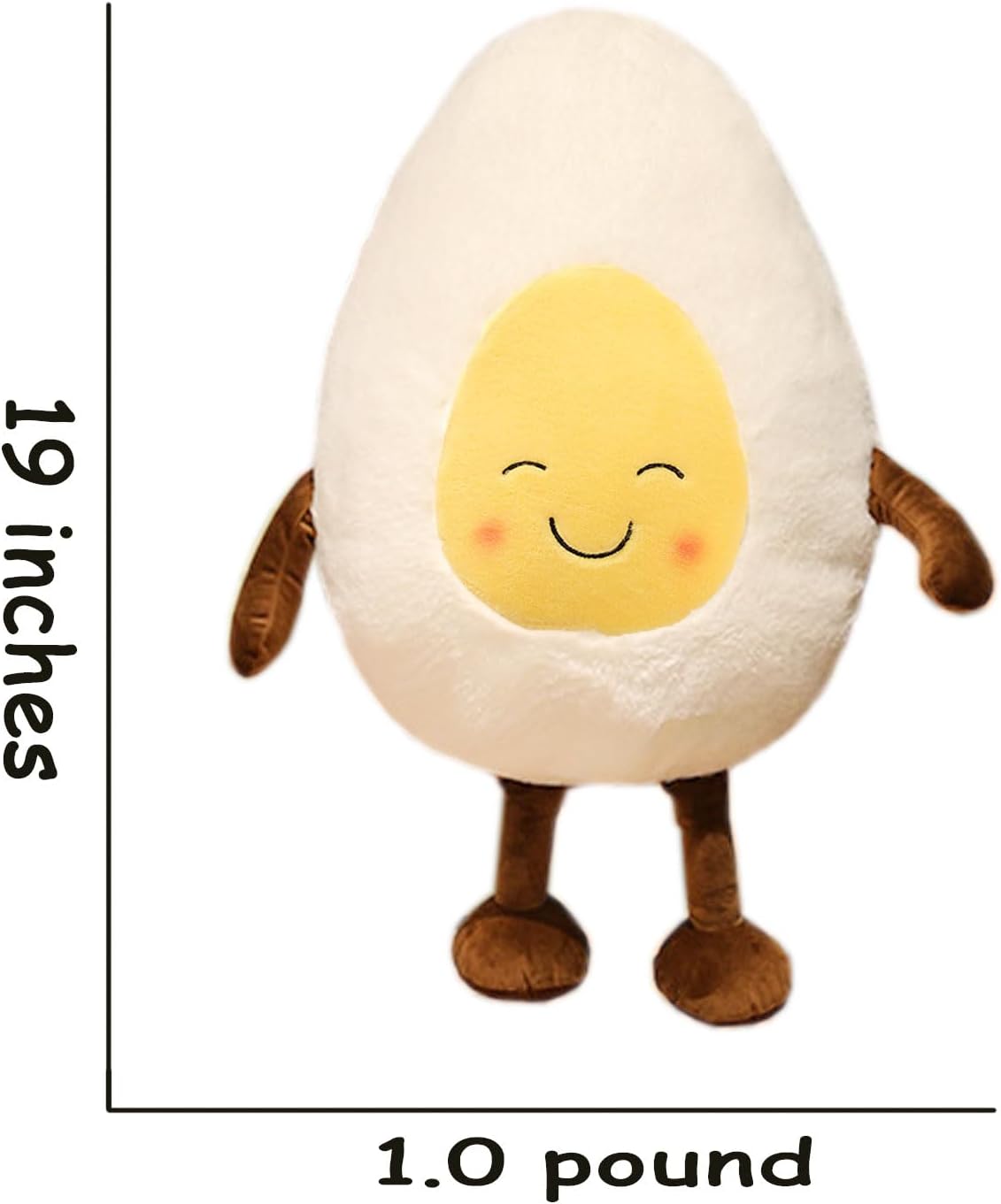Smiling Poached Eggs Plush Pillow - Soft and Cute