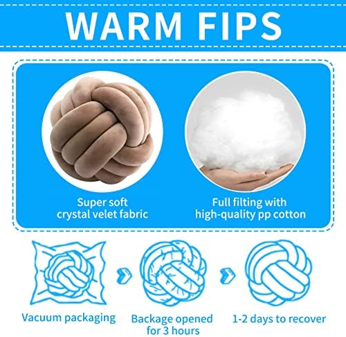 KEBAIHUA Knot Ball Pillow Round Plush Throw Cushion