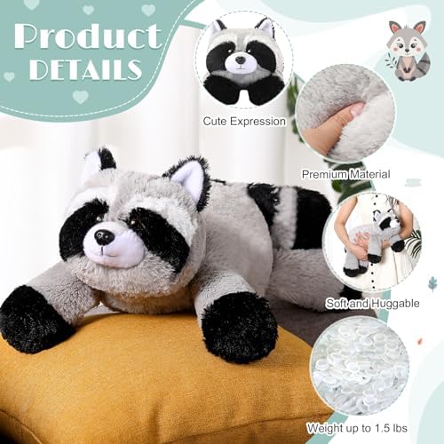 HyDren 18 Inch Raccoon Plush Pillow
