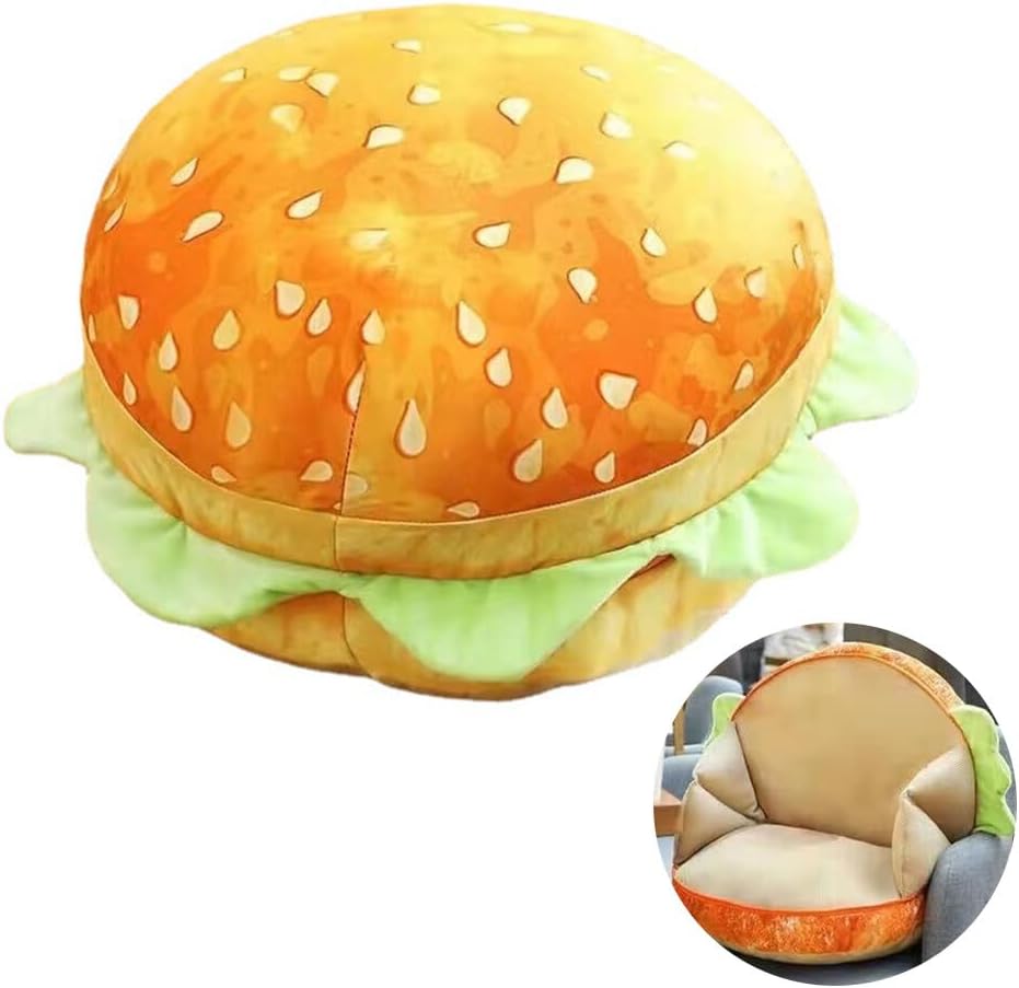 3D Simulation Cheeseburger Plush Pillow