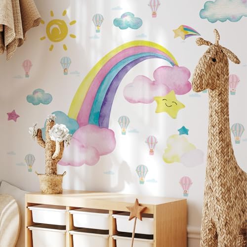 vibrant rainbow wall decal for baby nursery