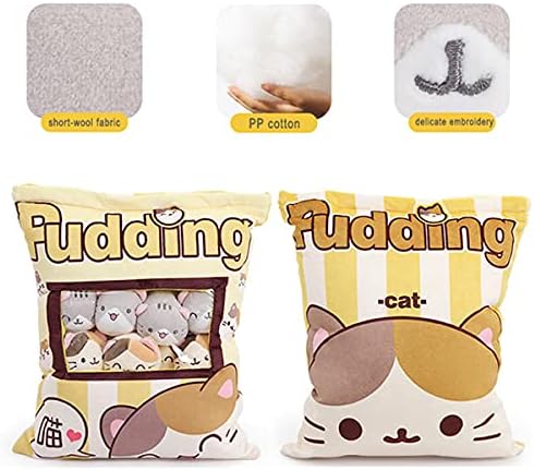 Cute Plush Pillow Throw with Kitten Stuffed Animal Toys