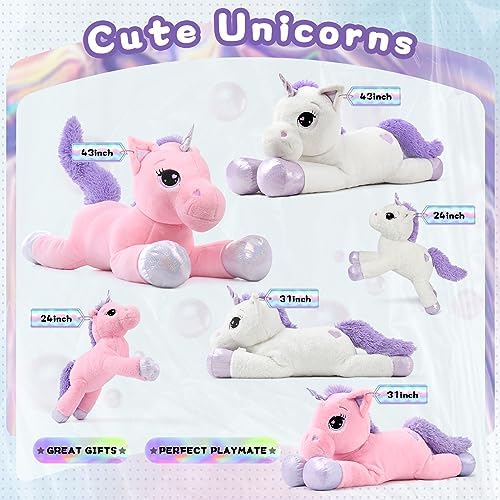 Big Stuffed Unicorn Plush Pillow 24 Inch