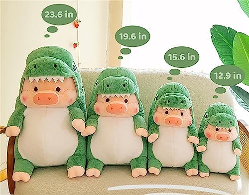Cute Pig Plush Pillow with Shark Dinosaur Design