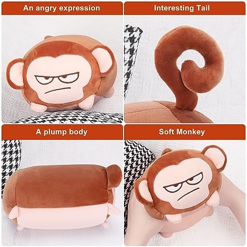 Achwishap Monkey Plush Throw Pillow