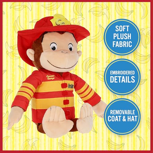 Curious George Fireman Plush Stuffed Animal Toy