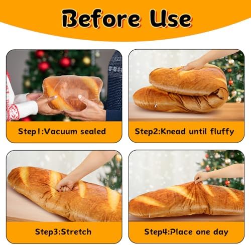 48 Inch Bread Plush Pillow for Kids