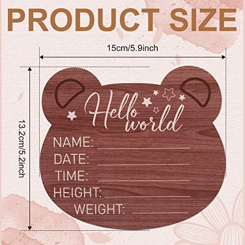 Wooden Baby Announcement Plaque With Bear Shape