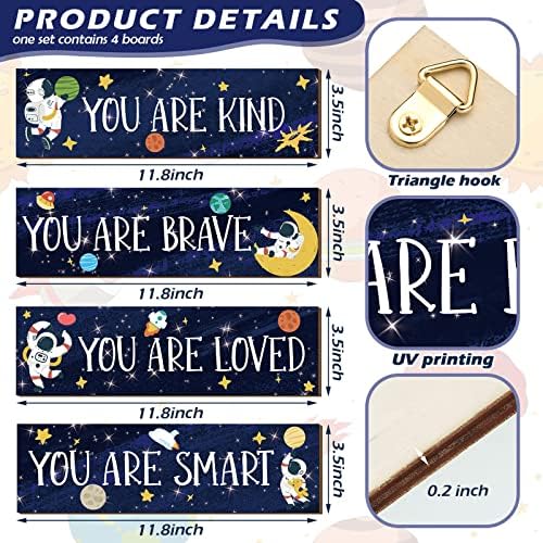 Yookeer 4 Pcs Space Room Decor for Kids Boys