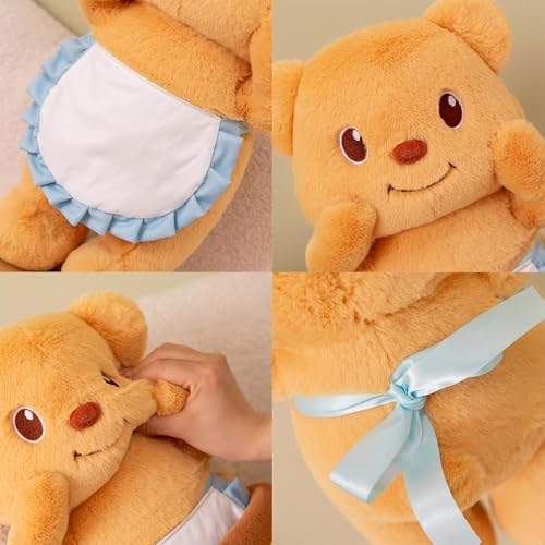 Cute Bear Plush Pillow with Honey Bar