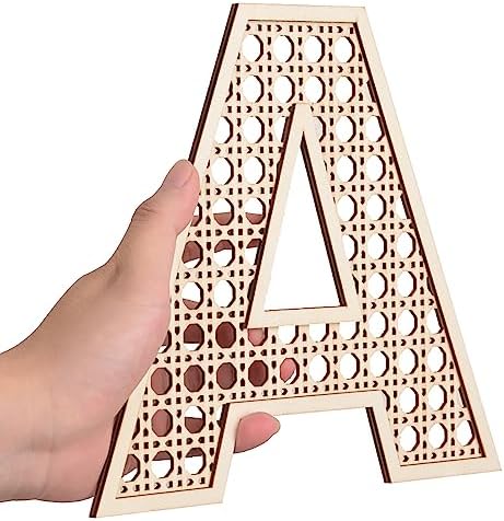 8 Inch Wooden Rattan Letter A Wall Decor