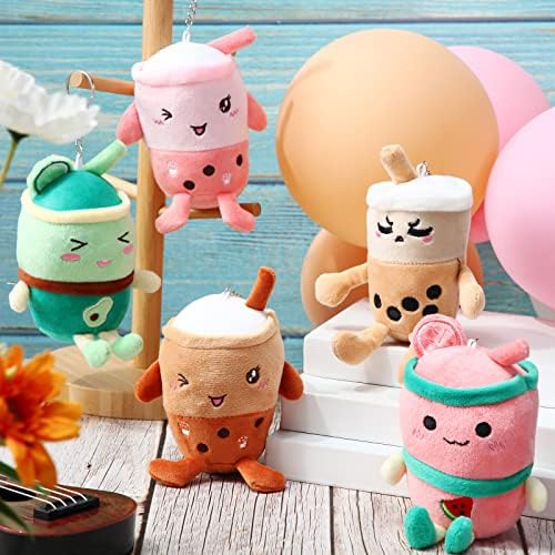 Zhanmai 12 Pack 5 Inch Bubble Tea Plush Pillow Keychain