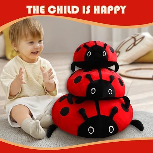 16 Inch Realistic Ladybug Plush Pillow