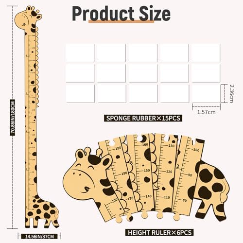 Wooden Growth Chart with Giraffe Design