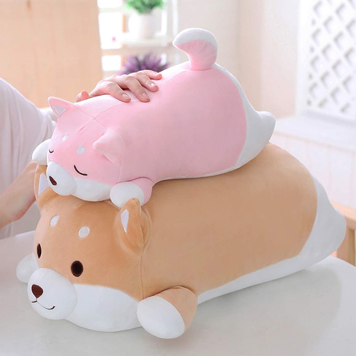 Cute Shiba Inu Plush Pillow 135in Pink Smiling Eye